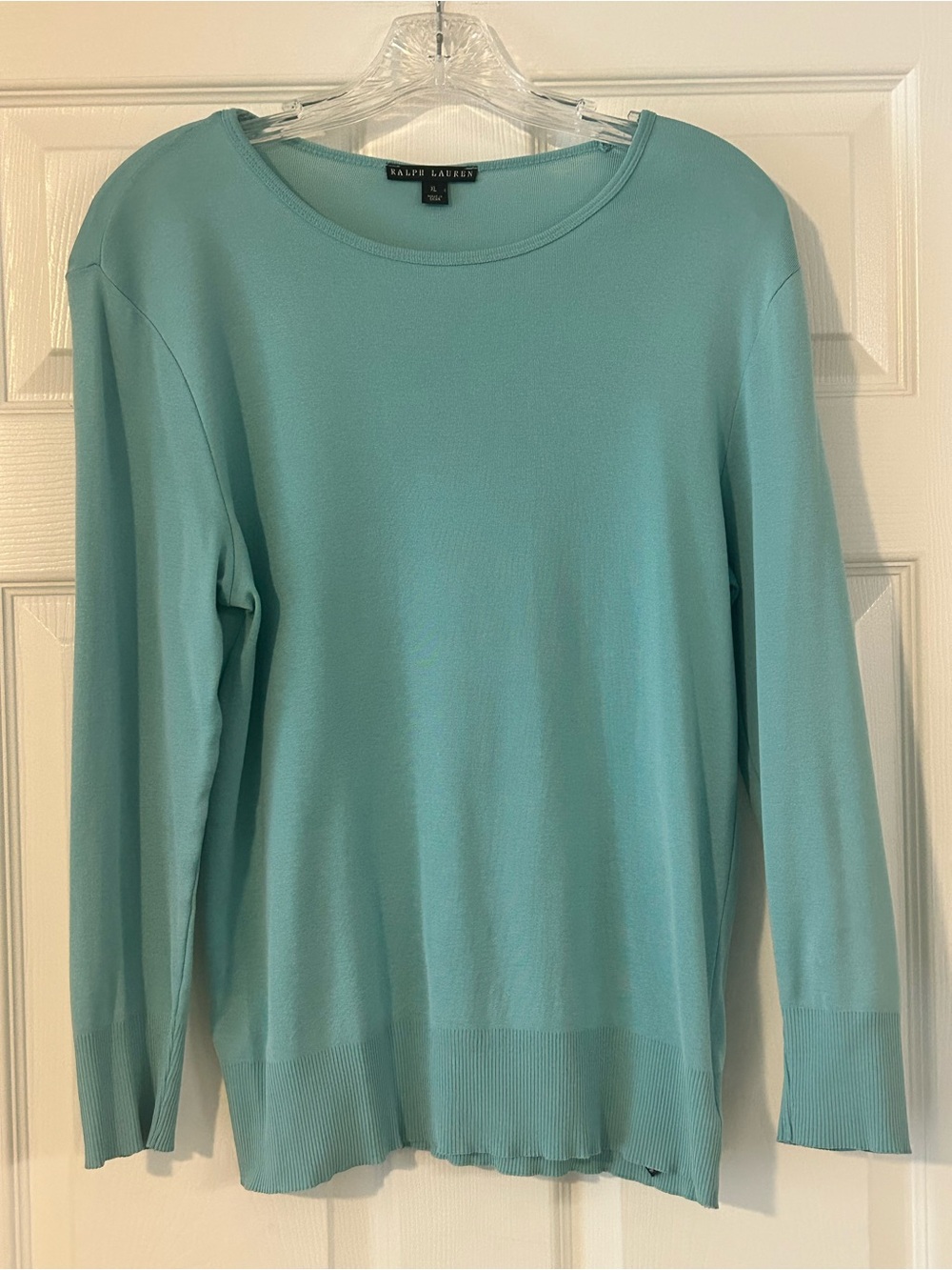 Ralph Lauren Mercerized Cotton Teal Long Sleeve Top XL